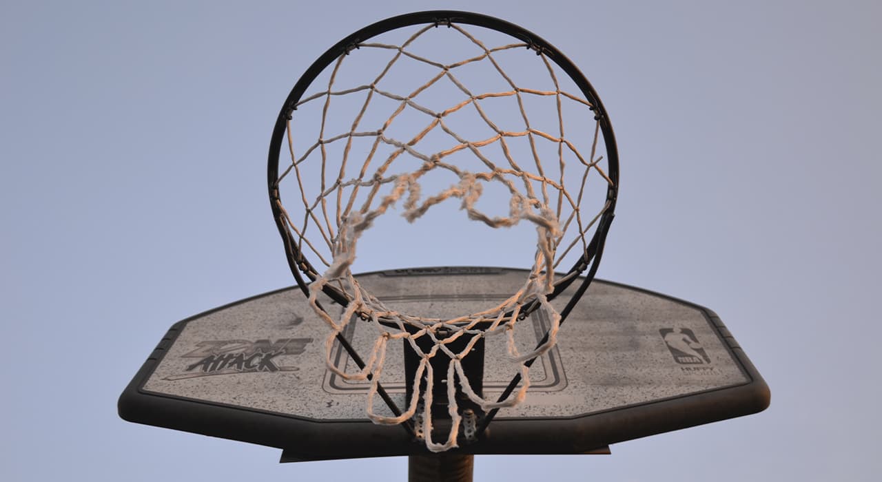Basketball basket and backboard
