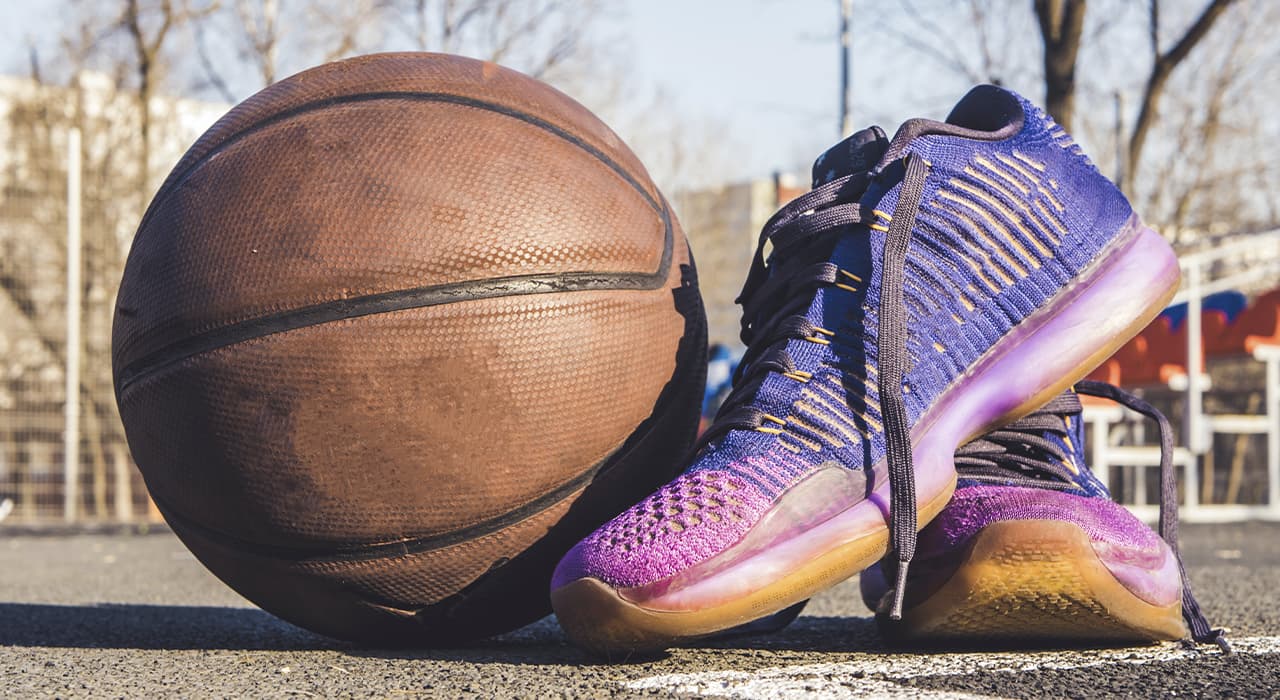 Sneakers and a ball